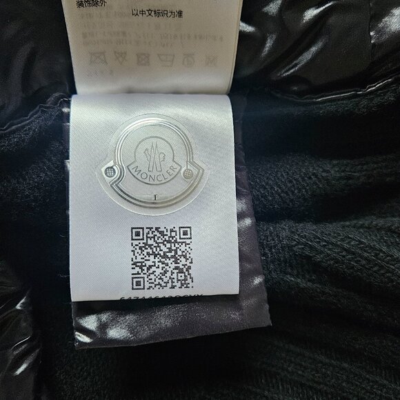 NWT Moncler Cardigan Tricot Down Puffer Small Jacket Black COMPANY LOGO READ - Picture 5 of 13